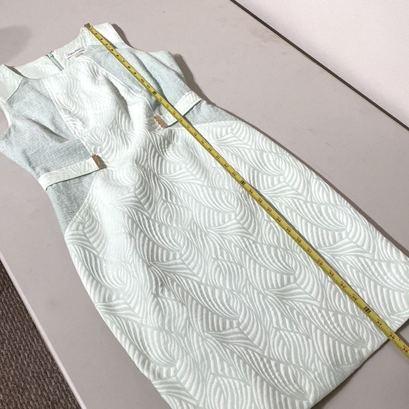 Calvin Klein Zebra print brocade & boucle sheath sleeveless dress Mint size 6 - Picture 11 of 12